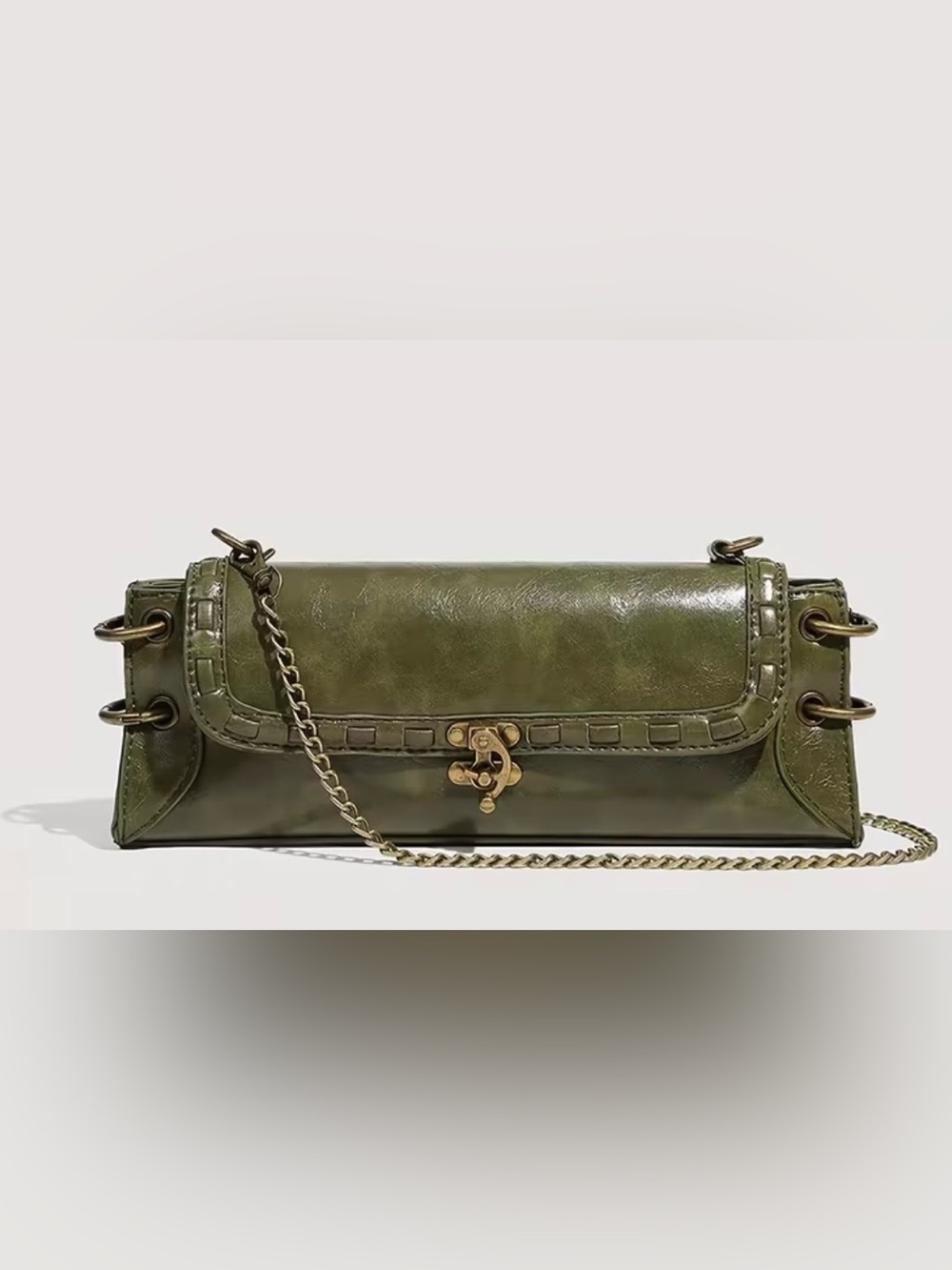 Olive Green West Silhouette Crosbody Bag